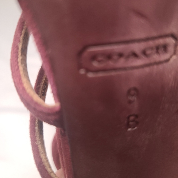 Coach Burgundy Suede Strappy Heels - Picture 7 of 7
